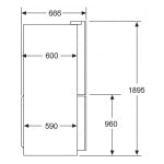 Bosch KMC85LBEA 550公升 Series 4 法式無霜纖薄十字門雪櫃 (黑鑽玻璃) (包拆箱埋位)